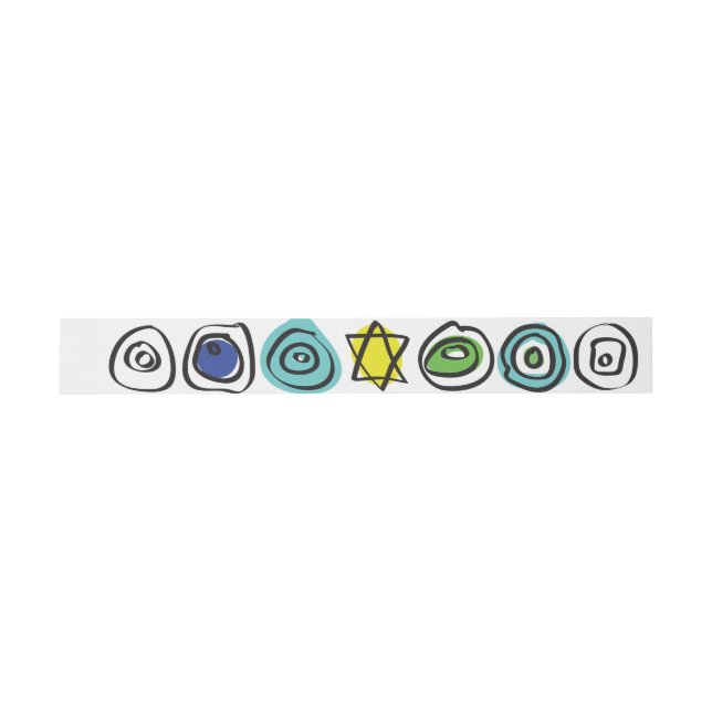 CIRCLES & SQUARES Bar Bat Mitzvah Belly Band Wrap (Flat)