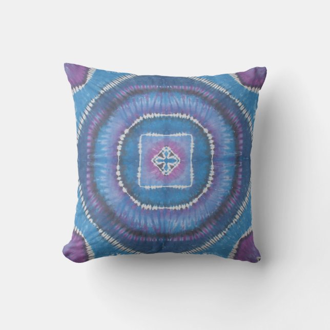 Circles & Squares Tie Dye American MoJo Pillow (Front)
