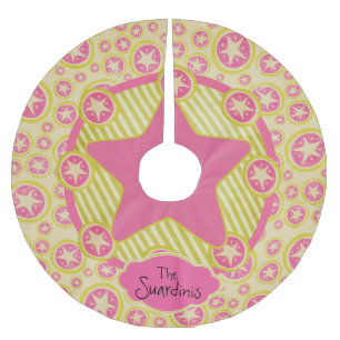 Circles, Stars, Stripes Personalized Tree Skirt