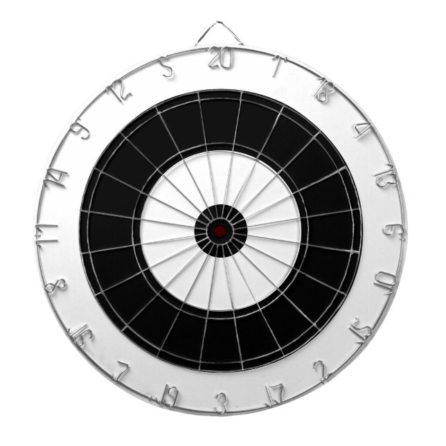 Circles Target Design | Black & White Dart Board (Front)