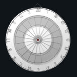 Circles Target Design | Modern Gray & White Dart Board<br><div class="desc">Dart board featuring a target practice design with modern and trendy grayscale color palette with gray and white concentric circles (white background) or your custom colors.</div>