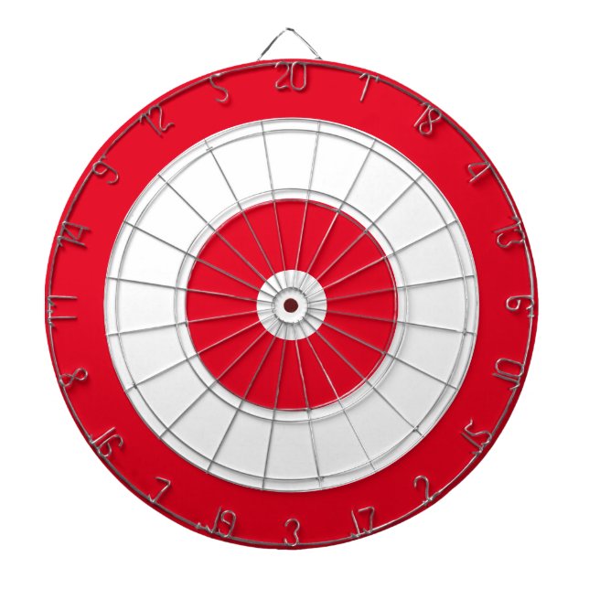 Circles Target Design | Red & White Dart Board (Front)