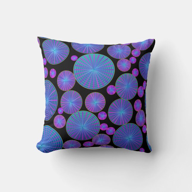 Circles Wheels and Disks with Spokes Throw Pillow (Front)