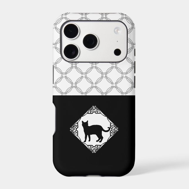 Circles with Black Cat Iphone Case (Back)