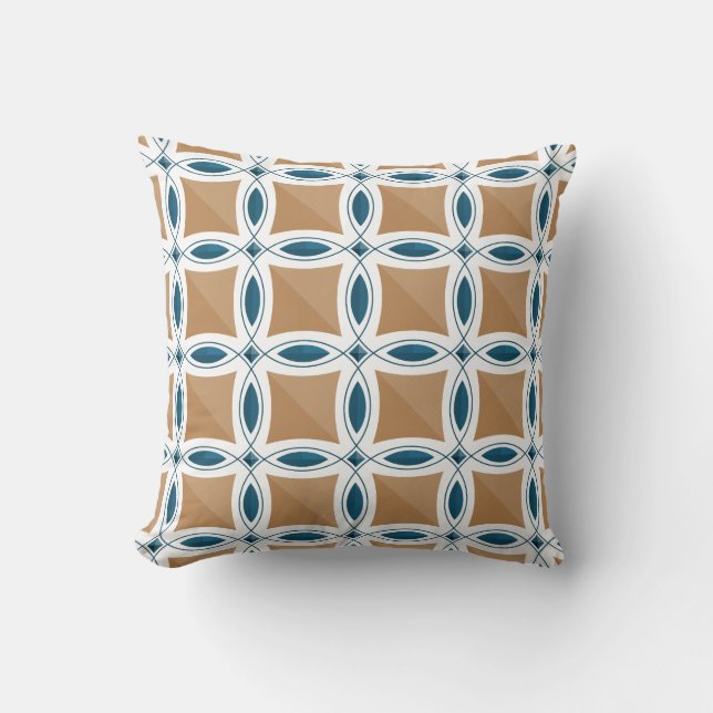 Circles with lens pattern and Diamond Throw Pillow (Front)