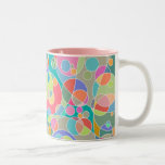 Circles with white lines Two-Tone coffee mug