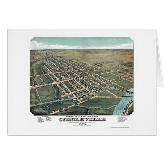 Circleville, OH, Panoramic Map - 1876 Cards (Front Horizontal)