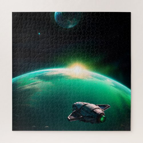 Circling the green planet jigsaw puzzle