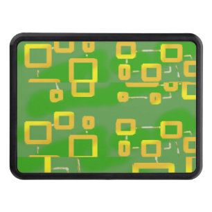 CircuiBoxes on Green Geometric Trailer Hitch Cover