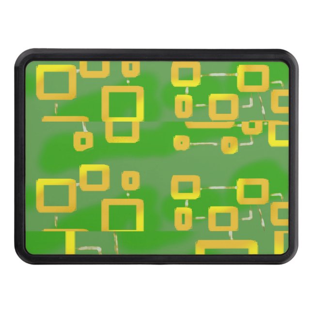 CircuiBoxes on Green Geometric Trailer Hitch Cover (Front)