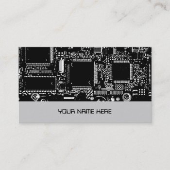Circuit B & W 2 Business Card Template Grey by jessperry at Zazzle