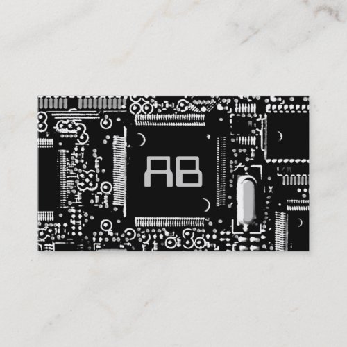 Circuit B  W 2 monogram business card template