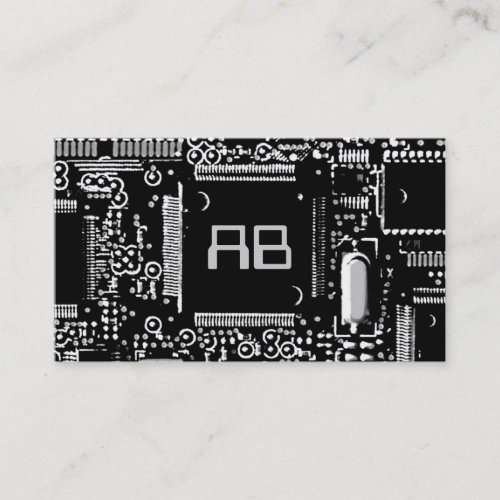 Circuit B  W 2 monogram business card white
