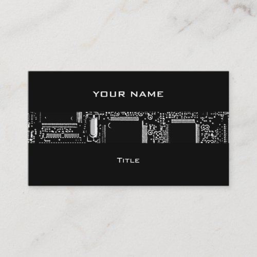 Circuit B W 2 stripe business card black back