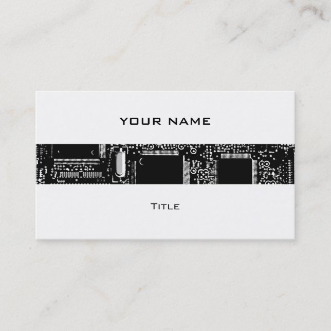 Circuit B & W 2 stripe business card white back (Front)