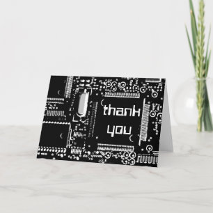 Circuit B&W 2 'Thank You' greetings card