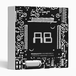 Circuit Black and White 2 'Initials' binder green