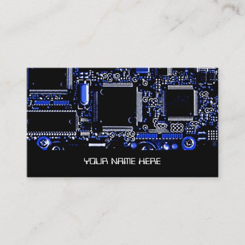 Circuit Blue 2 business card template