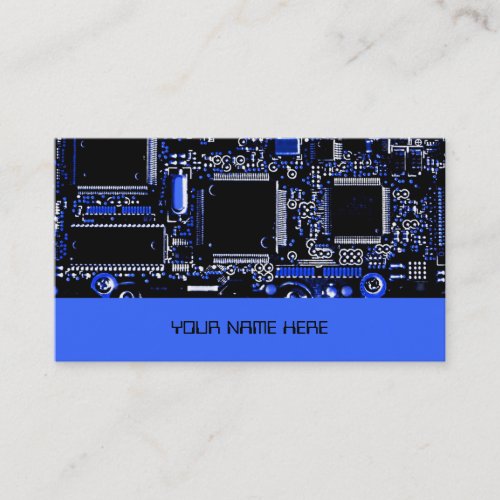 Circuit Blue 2 business card template blue
