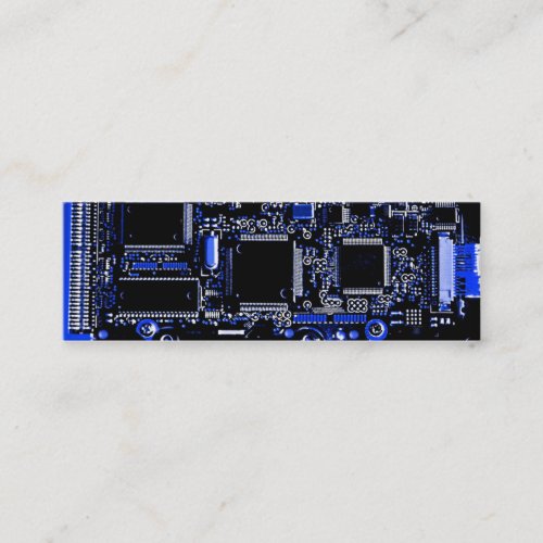Circuit Blue 2 business card template skinny