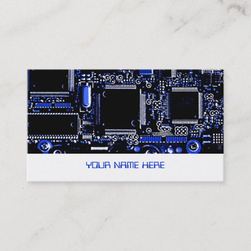 Circuit Blue 2 business card template white