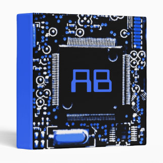 Circuit Blue 2 'Initials' binder blue