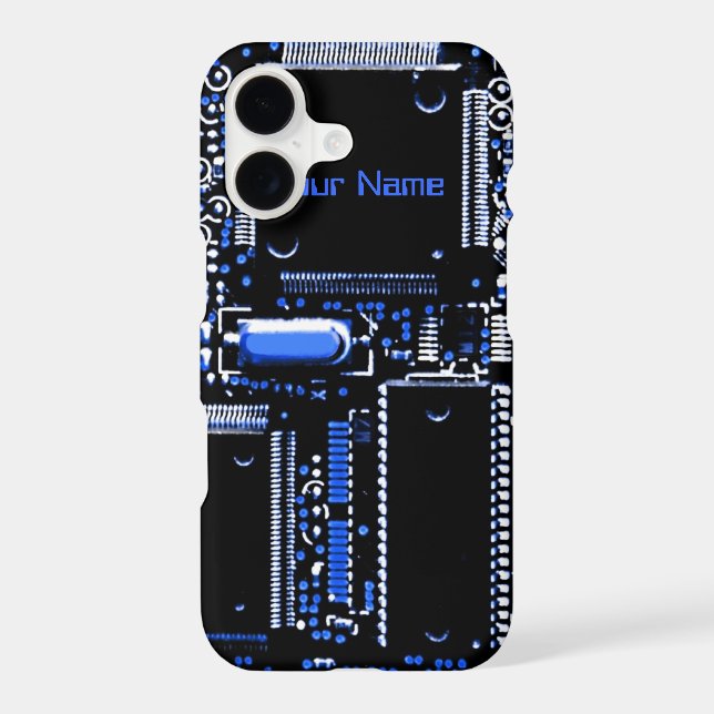 Circuit Blue 2 iPhone 7 'Name' barely there case (Back)
