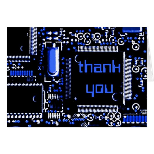 Circuit Blue 2 'Thank You' greetings card (Front Horizontal)