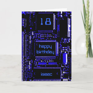 Circuit Blue 'Age and Name' birthday card