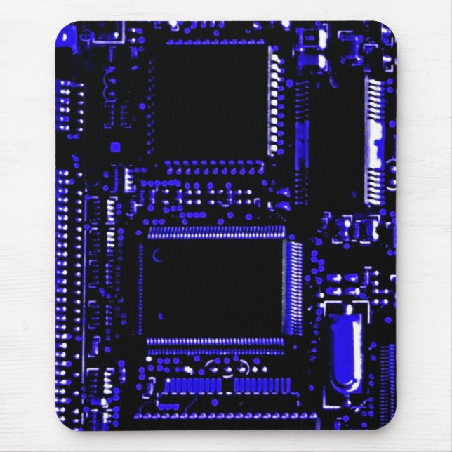 Circuit Blue mouspad portrait Mouse Pad (Front)