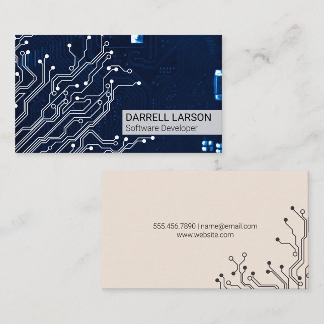 Circuit Board and Nodes | Engineer Business Card (Front/Back)