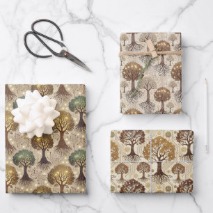 Circuit Board and Trees Roots Wrapping Paper Sheets