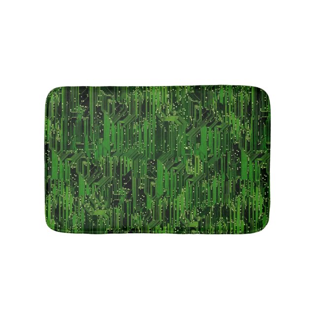 Circuit board background bathroom mat (Front)