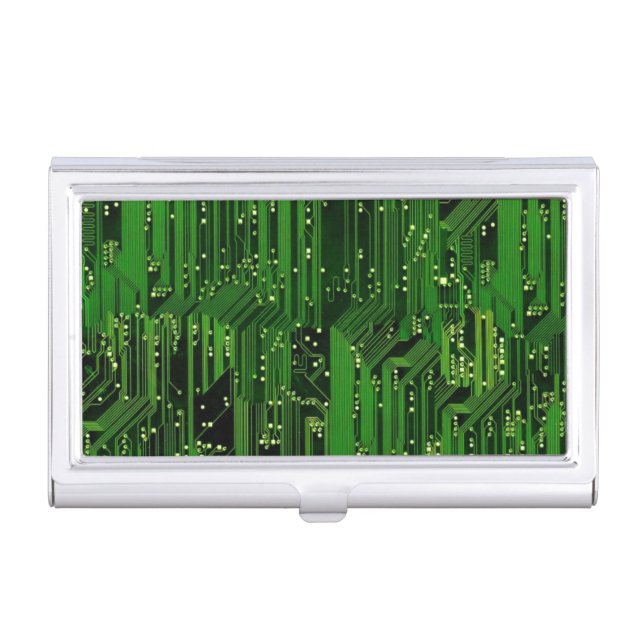 Circuit board background business card case (Front)