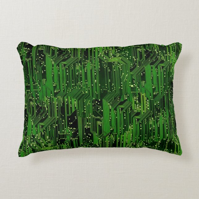 Circuit board background decorative pillow (Front)