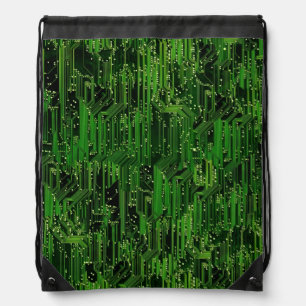 Circuit board background drawstring bag