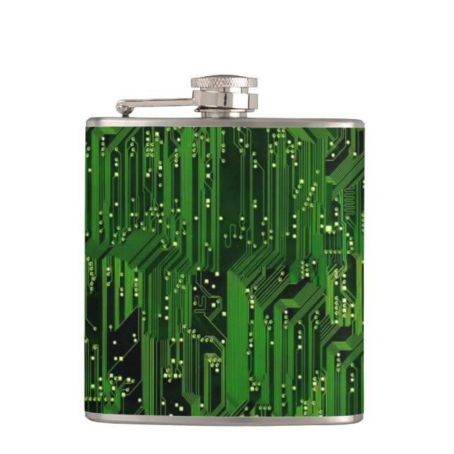 Circuit board background flask (Front)
