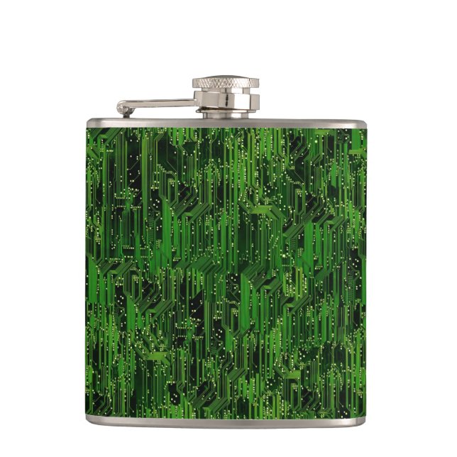 Circuit board background flask (Front)