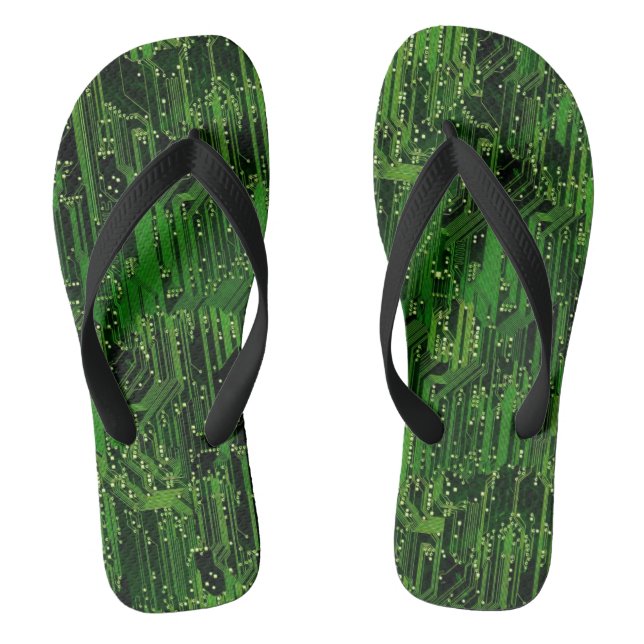 Circuit board background flip flops (Footbed)