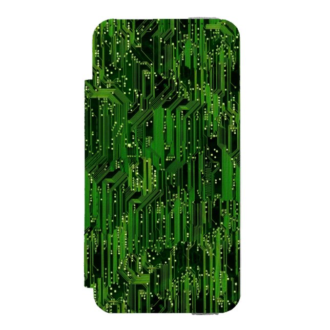 Circuit board background incipio iPhone wallet case (Folio Front)
