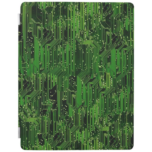 Circuit board background iPad smart cover (Front)