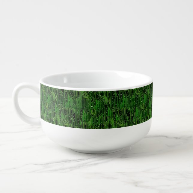 Circuit board background soup mug (Right)
