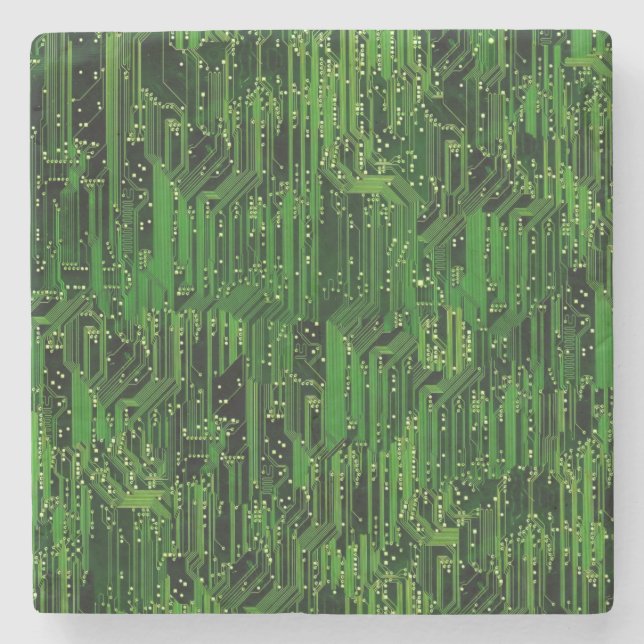 Circuit board background stone coaster (Front)
