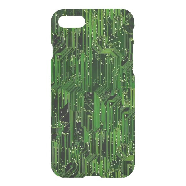 Circuit board background uncommon iPhone case (Back)