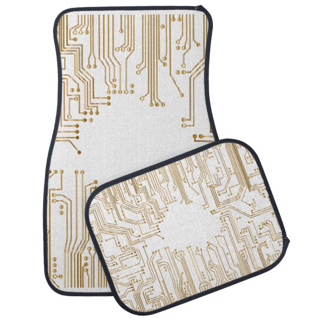 Circuit board background wallpaper car floor mat (Set)