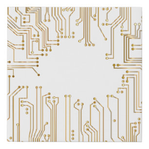 Circuit board background wallpaper faux canvas print