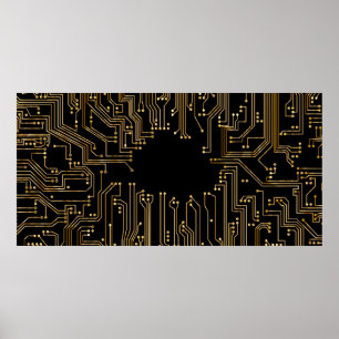 Circuit board background wallpaper poster