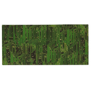 Circuit board background wood USB flash drive