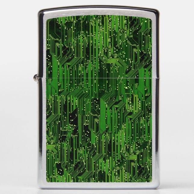 Circuit board background zippo lighter (Front)