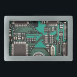 Circuit board belt buckle<br><div class="desc">Fun printed circuit board design.</div>